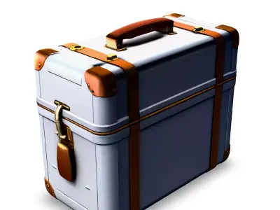 Vintage Metal Suitcase 3D Model Low-poly 3D model