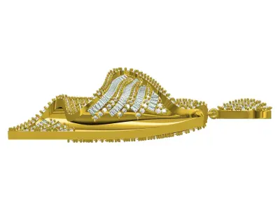 Antique Wave Dangle Drop Earring 3D print model