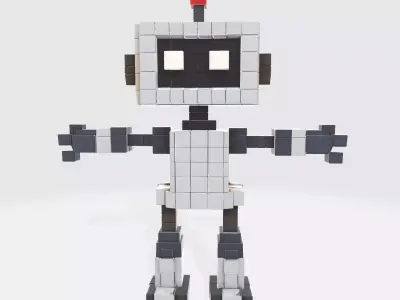 Robot Character N15 Low-poly 3D model
