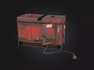 Rusty Generator  Weathered Power Source for Post-Apocalyptic  3D model