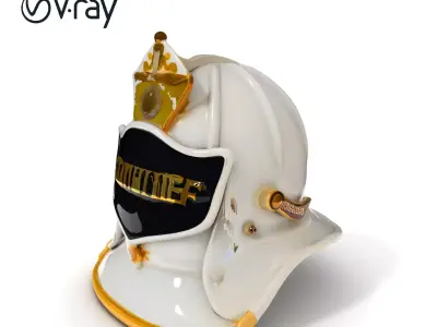 Fire Chief Helmet D Model Pack Low-poly 3D model