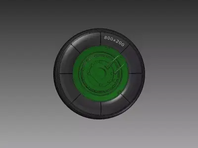 Mig-21 Full wheel - Grooved tire  3D print model