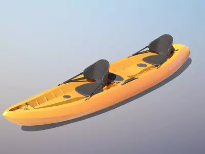 Lifeguard Rescue Kayak Low-poly 3D model