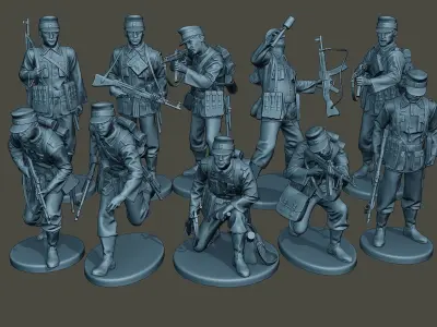 German soldiers ww2 Bundle Pack 1 3D print model