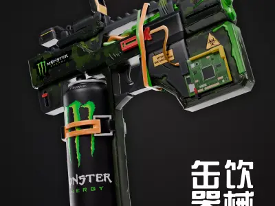 MONSTER GUN - Energy Pack Skins 3D model