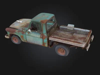 Rustic Hauler  Rugged Utility with Timeworn Character 3D model