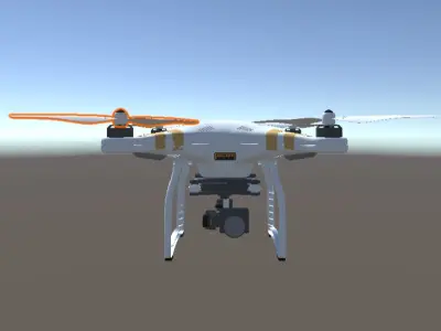 White Four-Rotor Drone 3D model