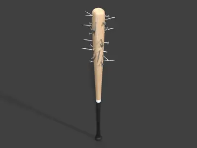 Nailed Baseball Bat Low-poly 3D model purchase