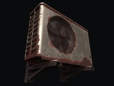 Ac Outer Unit Old and Rusty 3D model