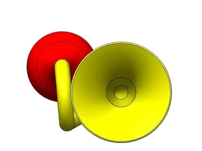 Airhorn 3d model trumpet Free 3D model