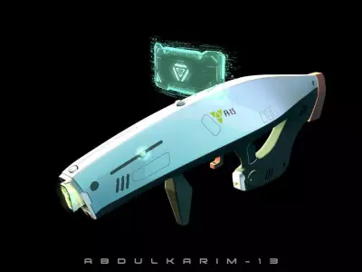 scifi gun 3D model purchase