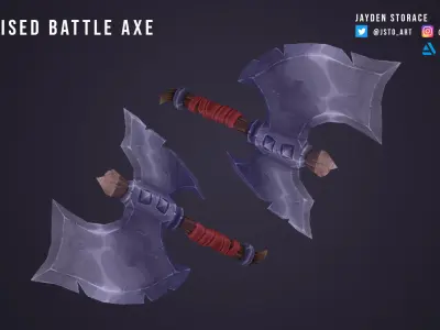 Stylized Axe Free low-poly 3D model get