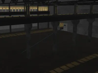 Industrial Hangar Blender 3D Low-poly 3D model