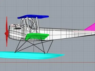 WW1 aircraft Low-poly 3D model