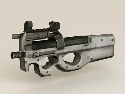 Submachine Gun Low-poly 3D model get