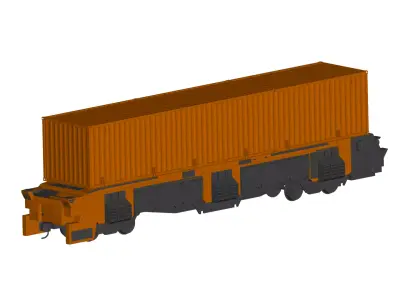 Freight train 3D model buy