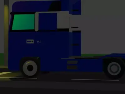 Volvo FH3-Style Truck Scene Low-Poly Pack  Low-poly 3D model