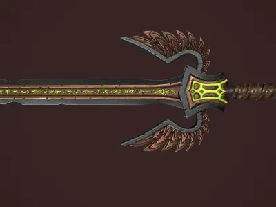 Rune sword Low-poly 3D model purchase
