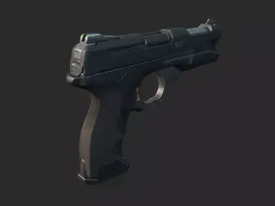 Science fiction style weapon handgun 3D model