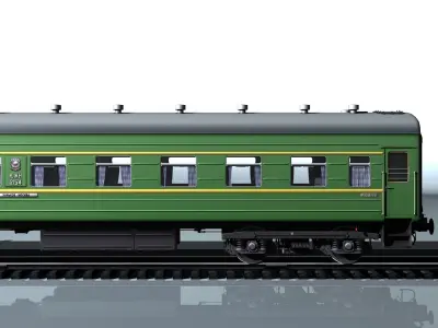 Railway wagon type 66W plant-KVZ Low-poly 3D model