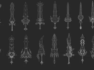 Pack With Fantasy Swords - Part 17 Free low-poly 3D model