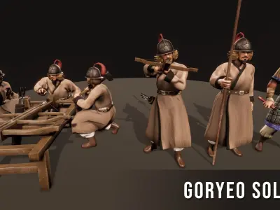 Korea Goryeo Soldier Low-poly 3D model