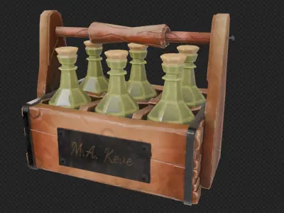stylized beer crate 3D model