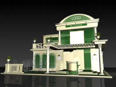 Industrial Expo Stand 3D model purchase