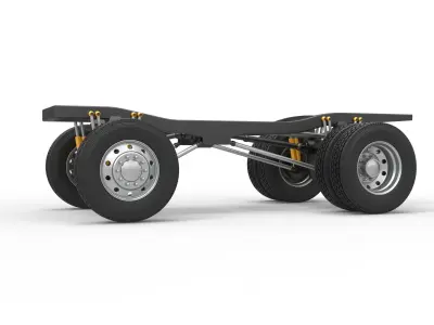 Chassis of Monster Truck with semi truck wheels Scale 1 to 25 3D print model