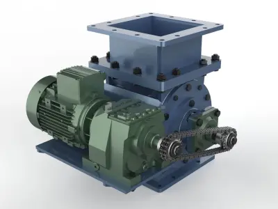 Rotary valve Low-poly 3D model