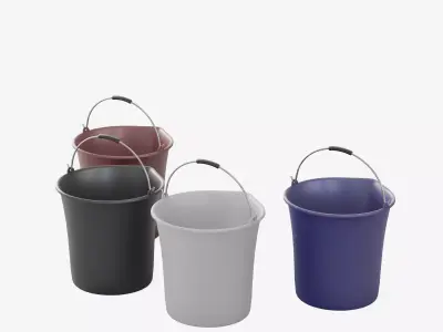 Plastic Industrial Buckets 3D model