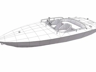 Speedboat Low-poly PBR Low-poly 3D model
