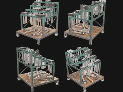 Ironwork Tools Rack Set 1 3D Model Pack