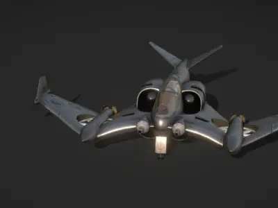 Futuristic Twin-Fuselage Stealth Aircraft 3D Model  Low-poly 3D model