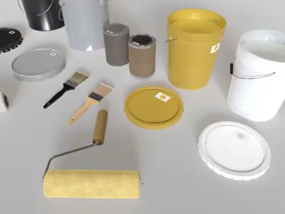 Paint tools Low-poly 3D model