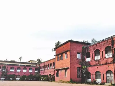 historical red brick school building 3D model