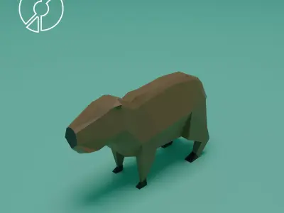 Low poly Capybara 3D model