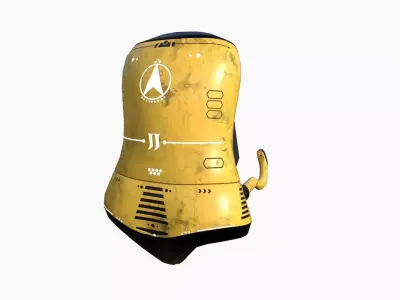 Jetpack J05 Yellow Black - SciFi Character Design Low-poly 3D model