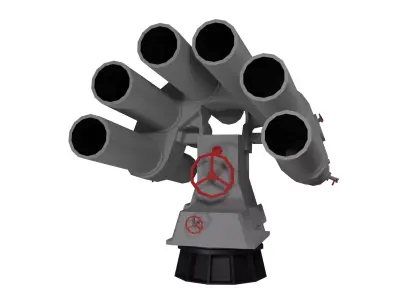 Type 87 Anti Submarine Rocket Free low-poly 3D model
