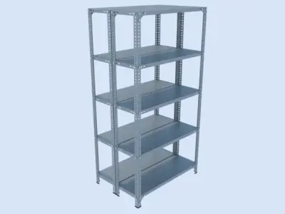 Steel shelving system for archive and storage 3D model