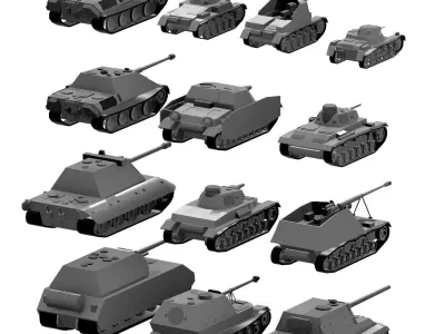Lowpoly models of german tanks 3D model