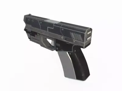 Future sci-fi handgun 3D model