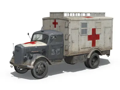 Opel Blitz - 3t Ambulance Truck - 11 PzDiv 3D model