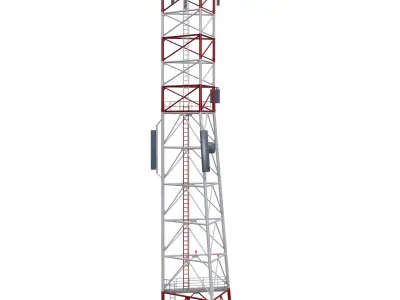 Telecommunication Cell Tower Low-poly 3D model