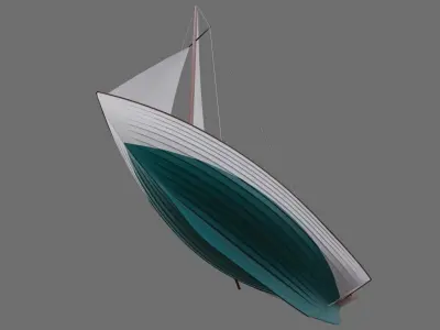 Sailboat 1A Low-poly 3D model