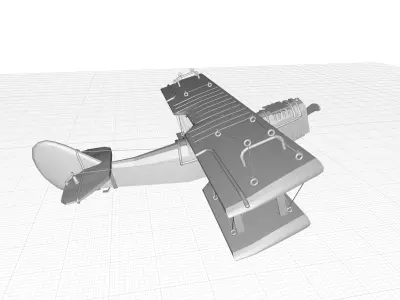 1918 Curtiss JN-4 Model Plane 3D model buy
