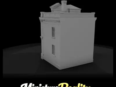 1-87 Double Bay Brick Firehouse Print Ready STL 3D print model