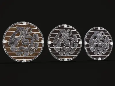 Nordic Wild Steed Shield Low-poly 3D model