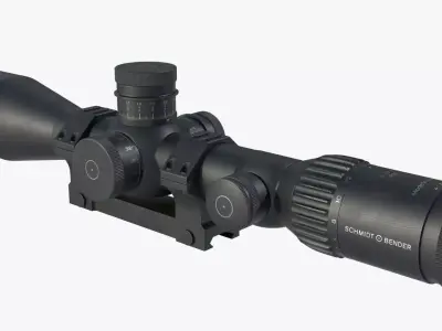 Schmidt and bender 5-27x56 sniper scope Low-poly 3D model
