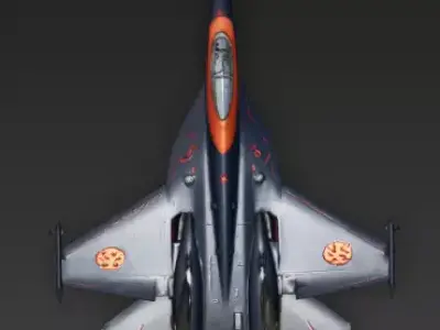 Halloween JackOLantern Fighter Jet 3D Model Spooky Aircraft Low-poly 3D model
